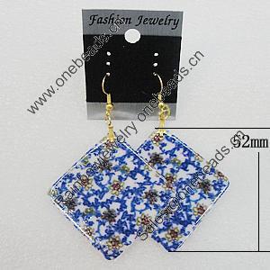 Resin Earrings, Diamond 52mm, Sold by Group