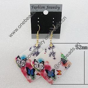 Resin Earrings, Diamond 52mm, Sold by Group