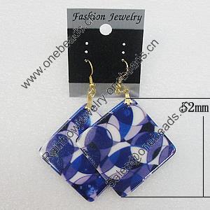 Resin Earrings, Diamond 52mm, Sold by Group