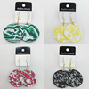 Resin Earrings, Mix Color, Flat Round 52mm, Sold by Group