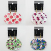 Resin Earrings, Mix Color, Flat Round 52mm, Sold by Group