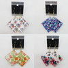 Resin Earrings, Mix Color, Diamond 52mm, Sold by Group