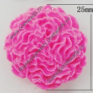 Resin Cabochons, No Hole Headwear & Costume Accessory, Flower 25mm, Sold by Bag
