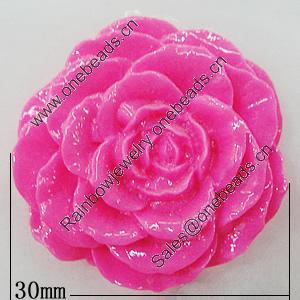 Resin Cabochons, No Hole Headwear & Costume Accessory, Flower 30mm, Sold by Bag
