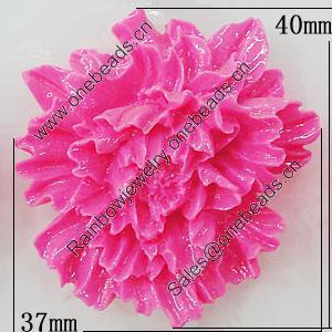 Resin Cabochons, No Hole Headwear & Costume Accessory, Flower 40x37mm, Sold by Bag