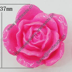 Resin Cabochons, No Hole Headwear & Costume Accessory, Flower 37mm, Sold by Bag