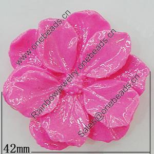 Resin Cabochons, No Hole Headwear & Costume Accessory, Flower 42mm, Sold by Bag