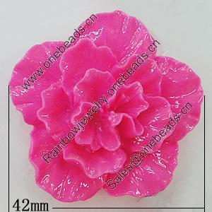 Resin Cabochons, No Hole Headwear & Costume Accessory, Flower 42mm, Sold by Bag