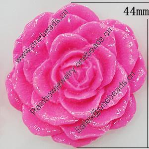Resin Cabochons, No Hole Headwear & Costume Accessory, Flower 44mm, Sold by Bag