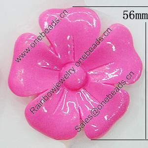Resin Cabochons, No Hole Headwear & Costume Accessory, Flower 56x56mm, Sold by Bag