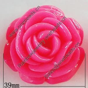 Resin Cabochons, No Hole Headwear & Costume Accessory, Flower 39mm, Sold by Bag