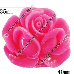 Resin Cabochons, No Hole Headwear & Costume Accessory, Flower 40x35mm, Sold by Bag