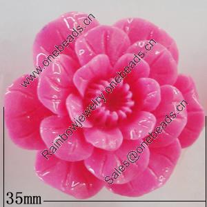 Resin Cabochons, No Hole Headwear & Costume Accessory, Flower 35mm, Sold by Bag