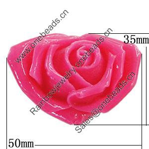 Resin Cabochons, No Hole Headwear & Costume Accessory, Flower 50x35mm, Sold by Bag