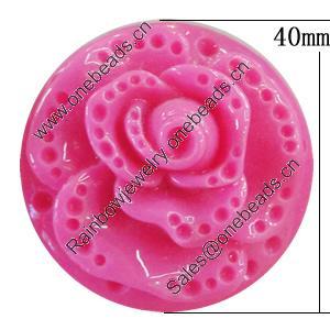 Resin Cabochons Setting, No Hole Headwear & Costume Accessory, Flower 40mm, Sold by Bag