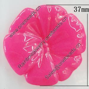 Resin Cabochons, No Hole Headwear & Costume Accessory, Flower 37mm, Sold by Bag