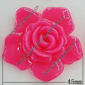 Resin Cabochons, No Hole Headwear & Costume Accessory, Flower 45mm, Sold by Bag