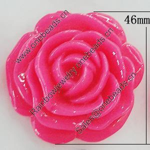Resin Cabochons, No Hole Headwear & Costume Accessory, Flower 46mm, Sold by Bag