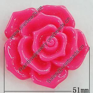 Resin Cabochons, No Hole Headwear & Costume Accessory, Flower 51mm, Sold by Bag