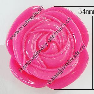 Resin Cabochons, No Hole Headwear & Costume Accessory, Flower 54mm, Sold by Bag