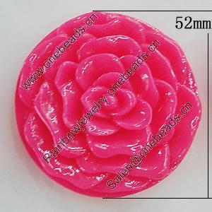 Resin Cabochons, No Hole Headwear & Costume Accessory, Flower 52mm, Sold by Bag