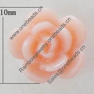 Resin Cabochons, No Hole Headwear & Costume Accessory, Flower 10mm, Sold by Bag