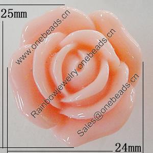 Resin Cabochons, No Hole Headwear & Costume Accessory, Flower 25x24mm, Sold by Bag