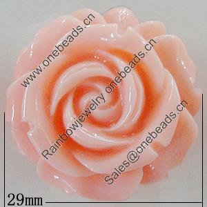 Resin Cabochons, No Hole Headwear & Costume Accessory, Flower 29mm, Sold by Bag