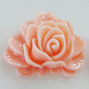 Resin Cabochons, No Hole Headwear & Costume Accessory, Flower 43x35mm, Sold by Bag
