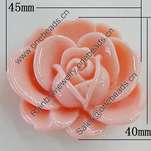 Resin Cabochons, No Hole Headwear & Costume Accessory, Flower 45x40mm, Sold by Bag