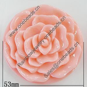 Resin Cabochons, No Hole Headwear & Costume Accessory, Flower 53mm, Sold by Bag