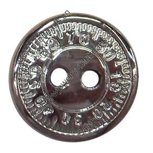 Plastic Button, Costume Accessories，Flat Round, 13mm in diameter，Hole:Approx 1.5mm, Sold by Bag