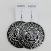 Iron Earrings, Flat Round 60mm, Sold by Group