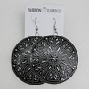 Iron Earrings, Flat Round 60mm, Sold by Group