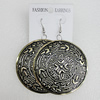 Iron Earrings, Flat Round 60mm, Sold by Group