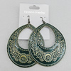 Iron Earrings, Teardrop 70x59mm, Sold by Group