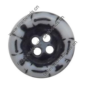 Plastic Button, Costume Accessories，Flat Round, 13mm in diameter，Hole:Approx 1.5mm, Sold by Bag