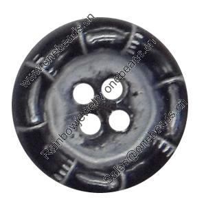 Plastic Button, Costume Accessories，Flat Round, 13mm in diameter，Hole:Approx 1.5mm, Sold by Bag
