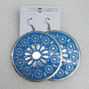 Iron Earrings, Flat Round 60mm, Sold by Group