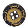 Plastic Button, Costume Accessories，Flat Round, 13mm in diameter，Hole:Approx 1.5mm, Sold by Bag