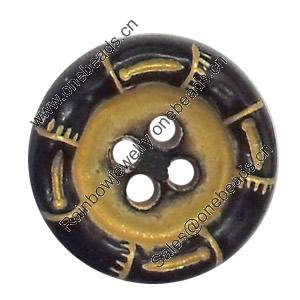 Plastic Button, Costume Accessories，Flat Round, 13mm in diameter，Hole:Approx 1.5mm, Sold by Bag