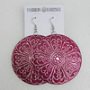 Iron Earrings, Flat Round 60mm, Sold by Group