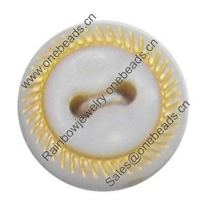 Plastic Button, Costume Accessories，Flat Round, 13mm in diameter，Hole:Approx 1.5mm, Sold by Bag