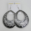 Iron Earrings, Teardrop 70x59mm, Sold by Group