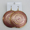 Iron Earrings, Flat Round 54mm, Sold by Group