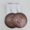 Iron Earrings, Flat Round 54mm, Sold by Group