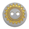 Plastic Button, Costume Accessories，Flat Round, 13mm in diameter，Hole:Approx 1.5mm, Sold by Bag