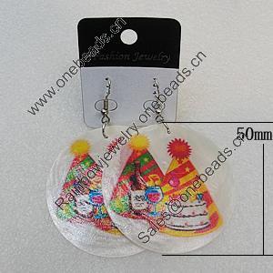 Shell Earrings, Flat Round 50mm, Sold by Group