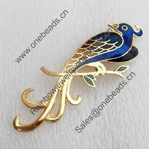 Cloisonne Brooch, Bird, 22x70mm, Sold by PC