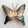 Cloisonne Brooch, Butterfly, 45x43mm, Sold by PC